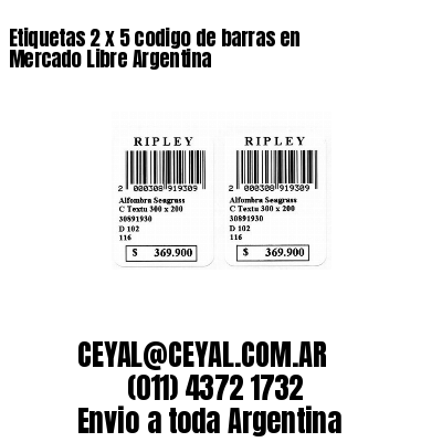 Etiquetas 2 x 5 codigo de barras en Mercado Libre Argentina