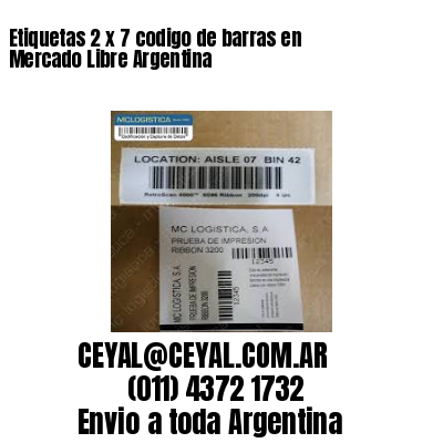 Etiquetas 2 x 7 codigo de barras en Mercado Libre Argentina