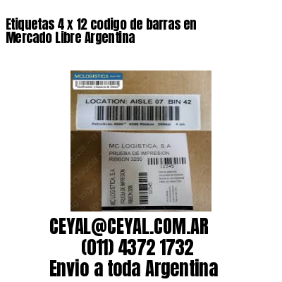 Etiquetas 4 x 12 codigo de barras en Mercado Libre Argentina