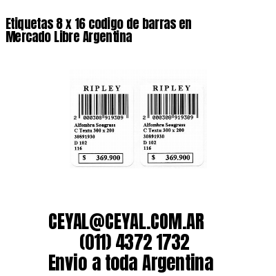 Etiquetas 8 x 16 codigo de barras en Mercado Libre Argentina
