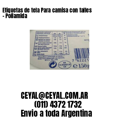 Etiquetas de tela Para camisa con talles – Poliamida