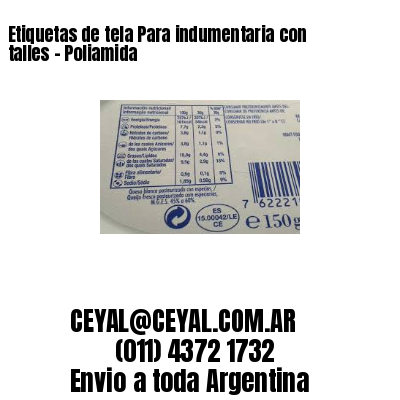 Etiquetas de tela Para indumentaria con talles – Poliamida