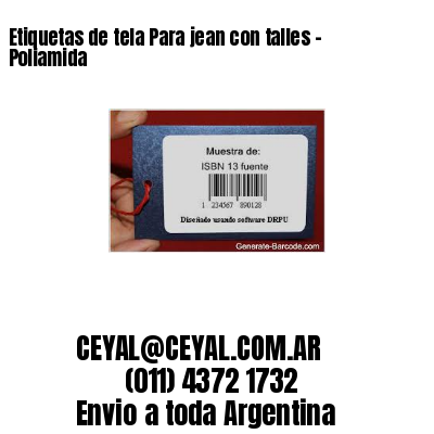 Etiquetas de tela Para jean con talles – Poliamida