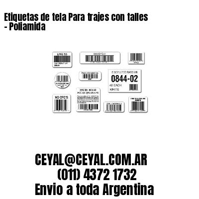 Etiquetas de tela Para trajes con talles – Poliamida