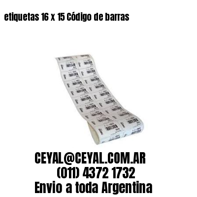 etiquetas 16 x 15 Código de barras