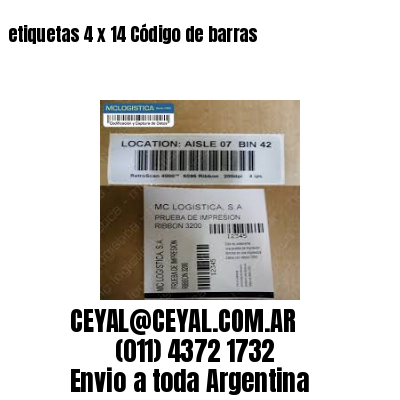etiquetas 4 x 14 Código de barras