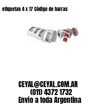 etiquetas 4 x 17 Código de barras