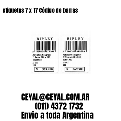 etiquetas 7 x 17 Código de barras