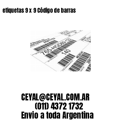 etiquetas 9 x 9 Código de barras