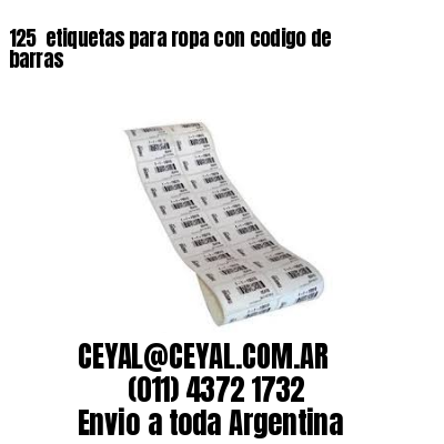 125  etiquetas para ropa con codigo de barras