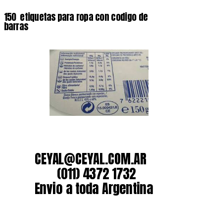 150  etiquetas para ropa con codigo de barras