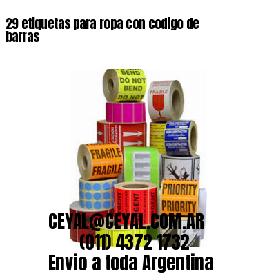 29 etiquetas para ropa con codigo de barras
