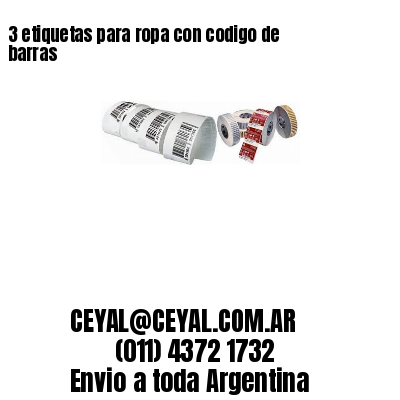 3 etiquetas para ropa con codigo de barras