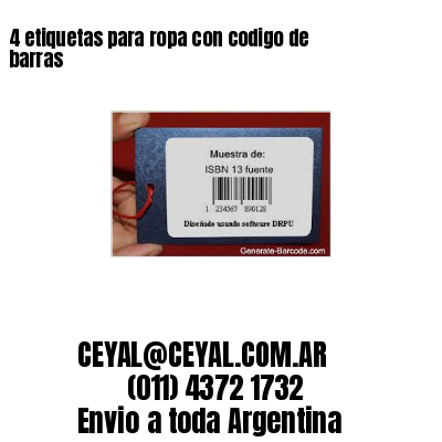 4 etiquetas para ropa con codigo de barras