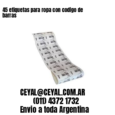 45 etiquetas para ropa con codigo de barras