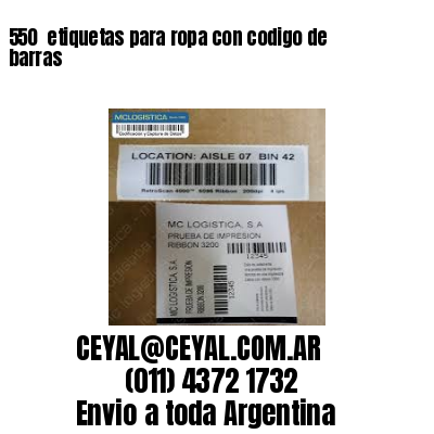 550  etiquetas para ropa con codigo de barras