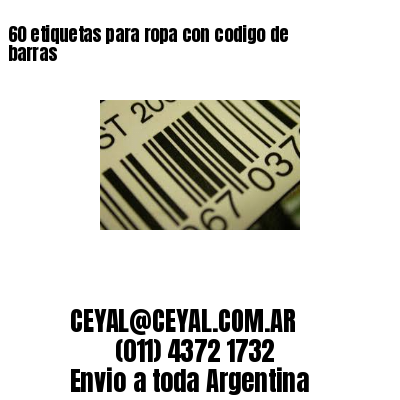 60 etiquetas para ropa con codigo de barras