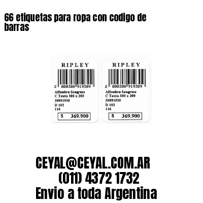 66 etiquetas para ropa con codigo de barras