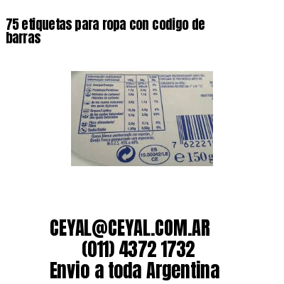 75 etiquetas para ropa con codigo de barras