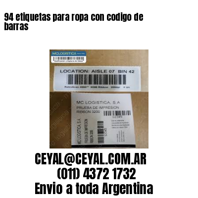 94 etiquetas para ropa con codigo de barras