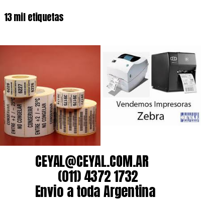 13 mil etiquetas