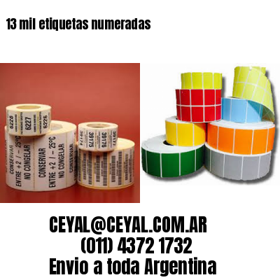 13 mil etiquetas numeradas
