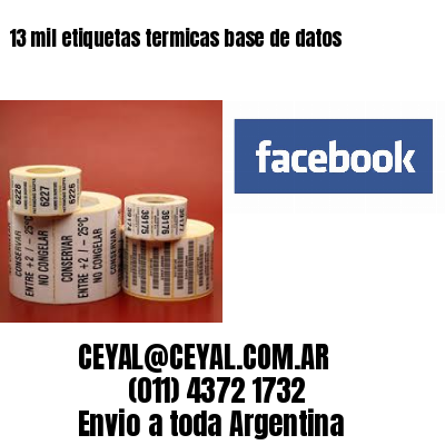 13 mil etiquetas termicas base de datos