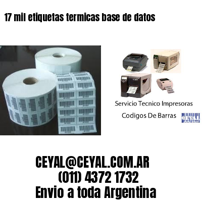 17 mil etiquetas termicas base de datos