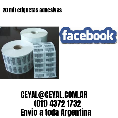 20 mil etiquetas adhesivas