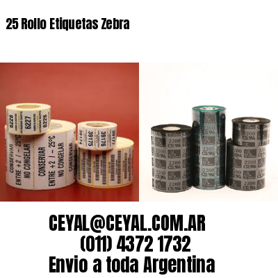 25 Rollo Etiquetas Zebra