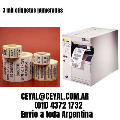 3 mil etiquetas numeradas