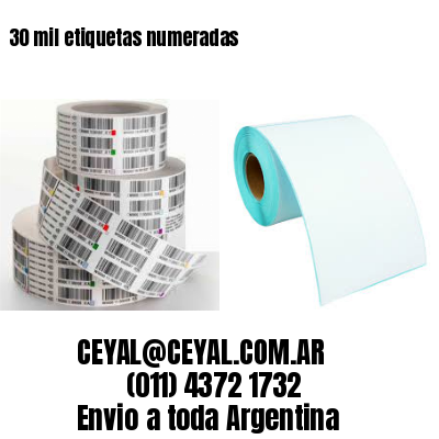 30 mil etiquetas numeradas