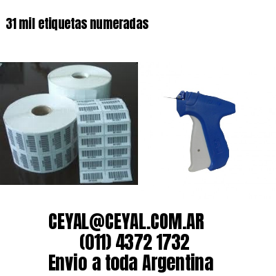 31 mil etiquetas numeradas