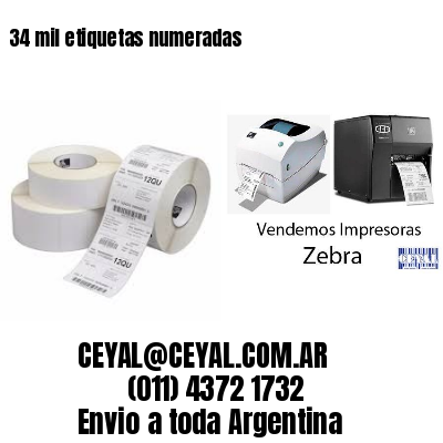 34 mil etiquetas numeradas
