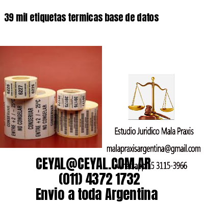 39 mil etiquetas termicas base de datos