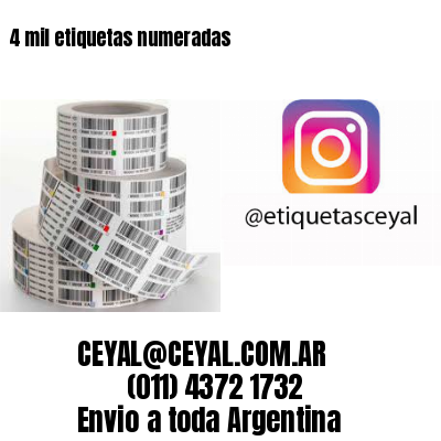 4 mil etiquetas numeradas