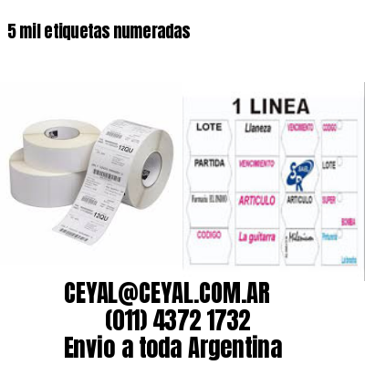 5 mil etiquetas numeradas