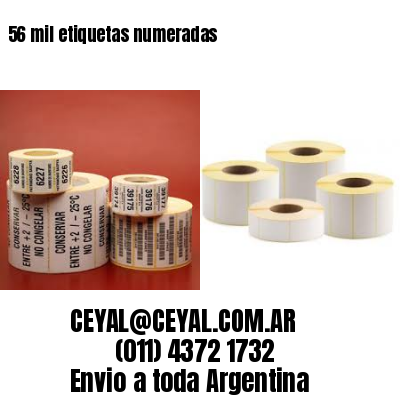 56 mil etiquetas numeradas