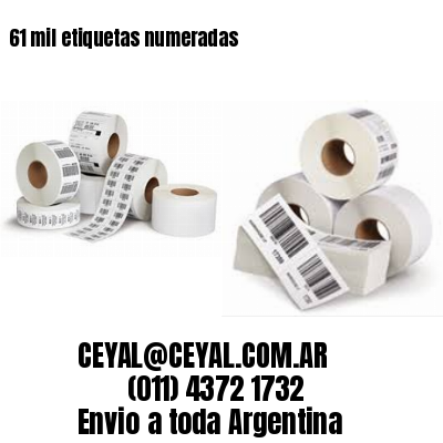 61 mil etiquetas numeradas