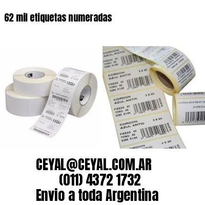 62 mil etiquetas numeradas