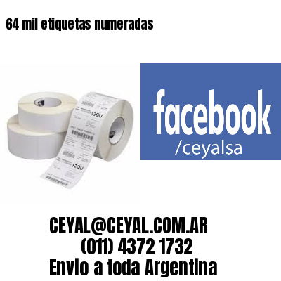64 mil etiquetas numeradas