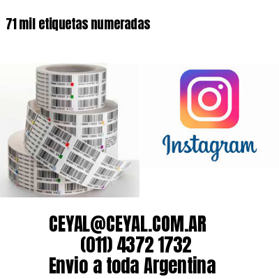 71 mil etiquetas numeradas