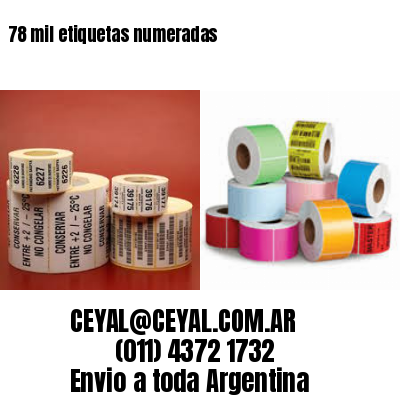 78 mil etiquetas numeradas