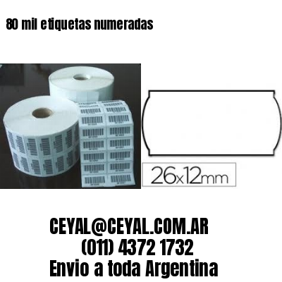 80 mil etiquetas numeradas