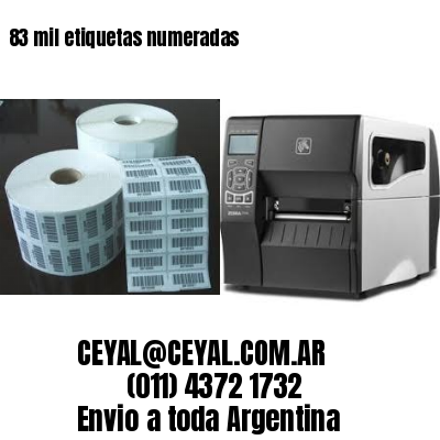 83 mil etiquetas numeradas