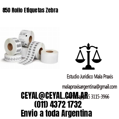 850 Rollo Etiquetas Zebra