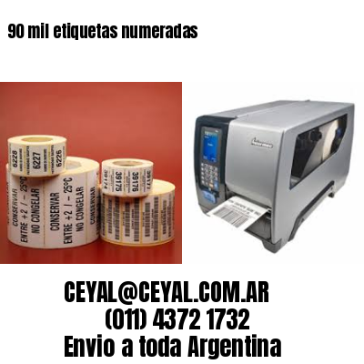 90 mil etiquetas numeradas