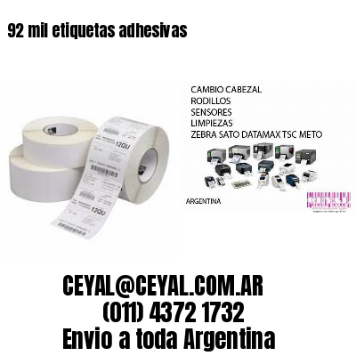 92 mil etiquetas adhesivas