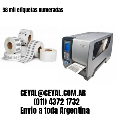 98 mil etiquetas numeradas