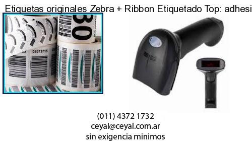 Etiquetas originales Zebra Ribbon Etiquetado Top: adhesivo ribbo
